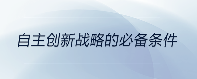 自主創(chuàng)新戰(zhàn)略的必備條件