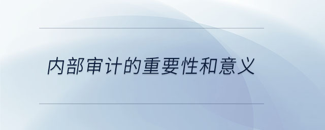 內(nèi)部審計(jì)的重要性和意義