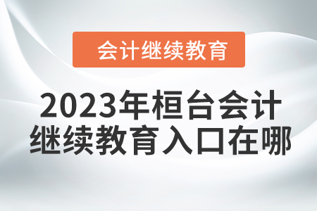 2023年桓臺(tái)會(huì)計(jì)人員繼續(xù)教育入口在哪？