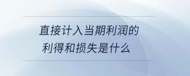 直接計(jì)入當(dāng)期利潤的利得和損失是什么