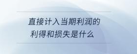 直接計入當(dāng)期利潤的利得和損失是什么