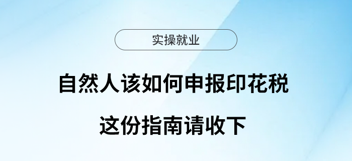 自然人該如何申報印花稅？這份指南請收下