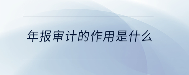 年報審計的作用是什么？