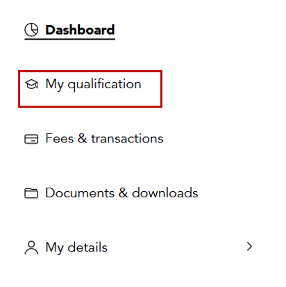 1. 登錄myACCA賬號后，點(diǎn)擊“My qualification”