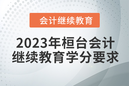 2023年桓臺會計人員繼續(xù)教育學分要求