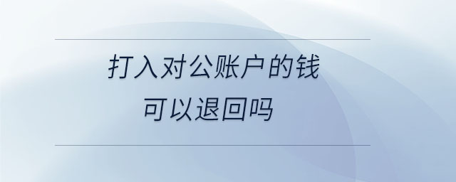打入對(duì)公賬戶的錢可以退回嗎