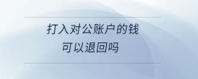 打入對(duì)公賬戶(hù)的錢(qián)可以退回嗎
