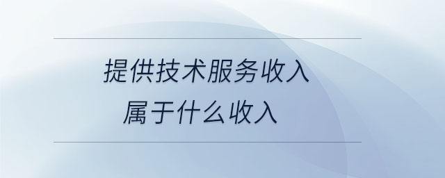 提供技術(shù)服務收入屬于什么收入