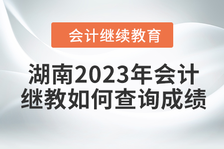 湖南2023年會計繼續(xù)教育如何查詢成績？