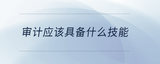 審計(jì)應(yīng)該具備什么技能？