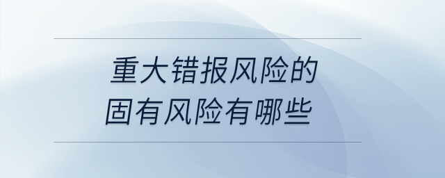 重大錯(cuò)報(bào)風(fēng)險(xiǎn)的固有風(fēng)險(xiǎn)有哪些？