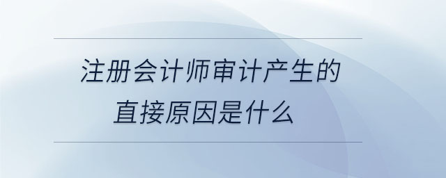 注冊(cè)會(huì)計(jì)師審計(jì)產(chǎn)生的直接原因是什么