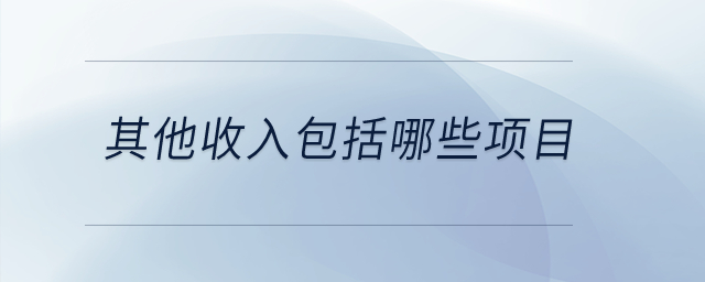 其他收入包括哪些項目？