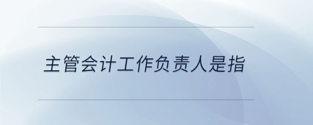 主管會計工作負責(zé)人是指 主管會計工作負責(zé)人是指