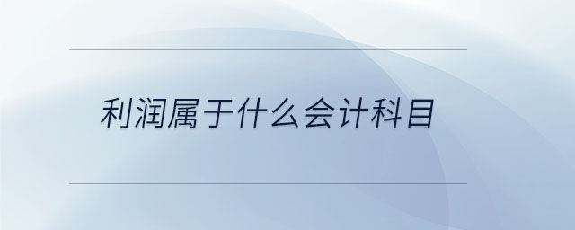 利潤屬于什么會(huì)計(jì)科目