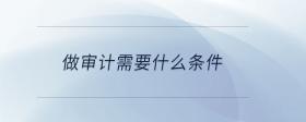 做審計需要什么條件