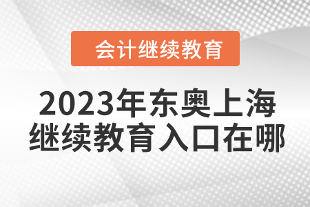 2023年東奧上海會計繼續(xù)教育入口在哪？