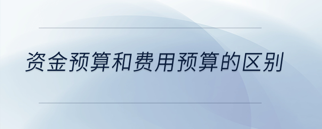 資金預(yù)算和費(fèi)用預(yù)算的區(qū)別？