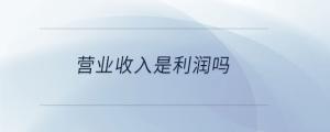 營(yíng)業(yè)收入是利潤(rùn)嗎