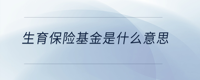 生育保險(xiǎn)基金是什么意思？