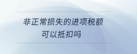 非正常損失的進項稅額可以抵扣嗎