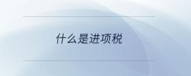 什么是進項稅