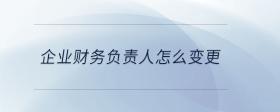 企業(yè)財務(wù)負責人怎么變更