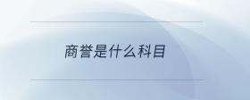 商譽是什么科目