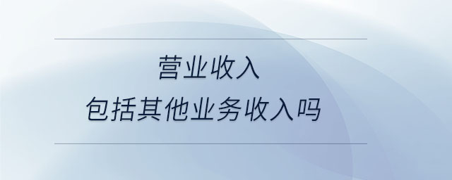 營(yíng)業(yè)收入包括其他業(yè)務(wù)收入嗎