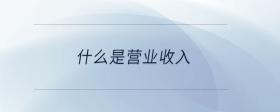 什么是營業(yè)收入
