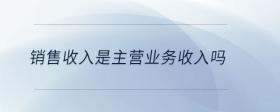 銷售收入是主營業(yè)務(wù)收入嗎