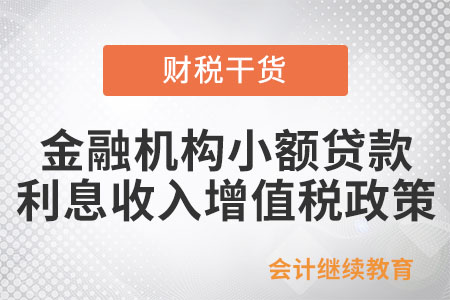 金融機(jī)構(gòu)小微企業(yè)及個(gè)體工商戶小額貸款利息收入免征增值稅政策