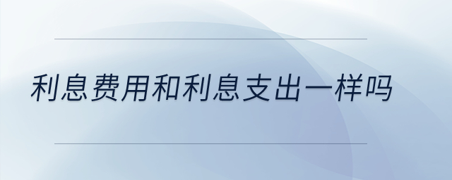利息費(fèi)用和利息支出一樣嗎？