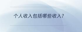 個(gè)人收入包括哪些收入?