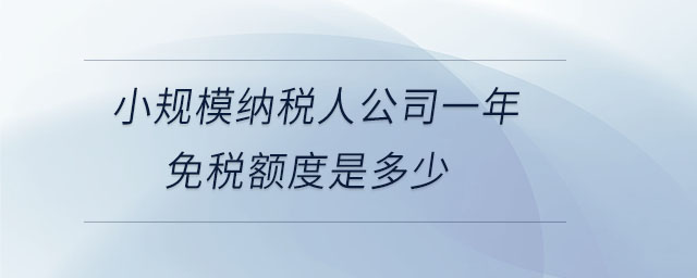 小規(guī)模納稅人公司一年免稅額度是多少