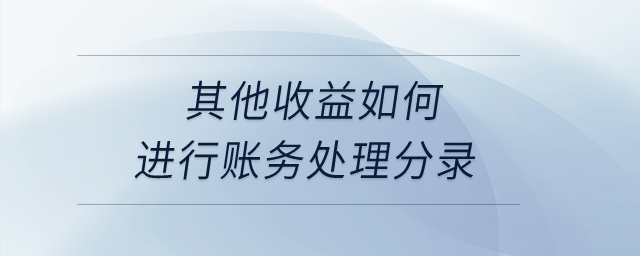 其他收益如何進行賬務(wù)處理分錄？