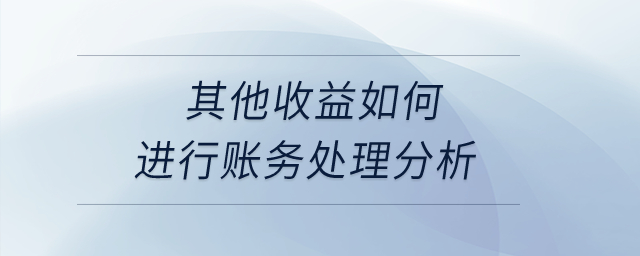 其他收益如何進行賬務處理分析？