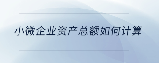 小微企業(yè)資產總額如何計算？