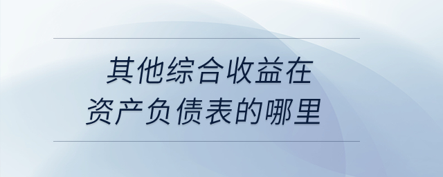 其他綜合收益在資產(chǎn)負(fù)債表的哪里？