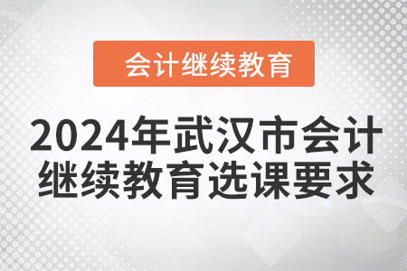 2024年武漢市會(huì)計(jì)繼續(xù)教育選課要求