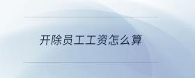 開(kāi)除員工工資怎么算