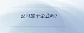 公司屬于企業(yè)嗎?