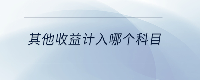 其他收益計(jì)入哪個(gè)科目？