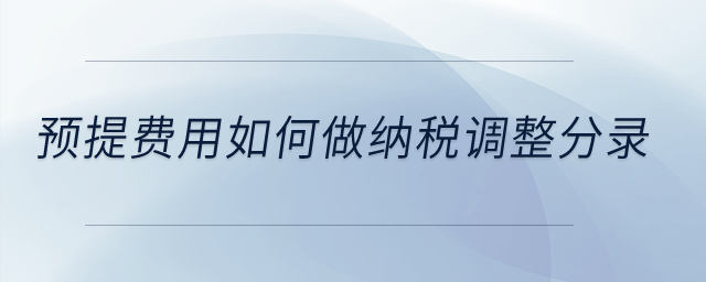 預(yù)提費(fèi)用如何做納稅調(diào)整分錄？