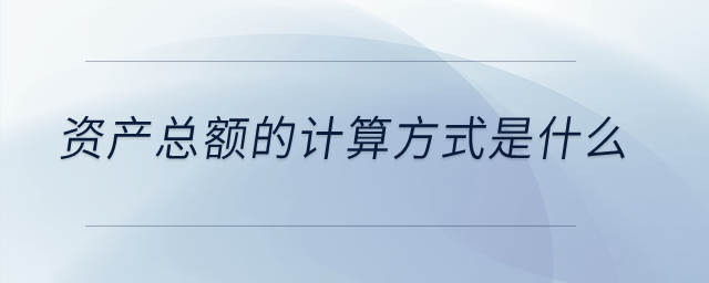 資產(chǎn)總額的計算方式是什么？