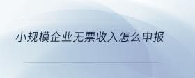 小規(guī)模企業(yè)無(wú)票收入怎么申報(bào)