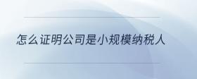 怎么證明公司是小規(guī)模納稅人