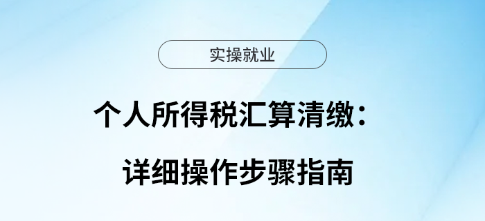 個人所得稅匯算清繳：詳細(xì)操作步驟指南