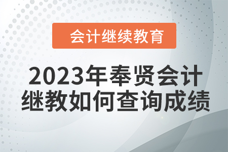 2023年奉賢會(huì)計(jì)繼續(xù)教育如何查詢成績(jī)？