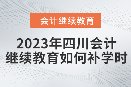 2023年四川會計繼續(xù)教育如何補學時？